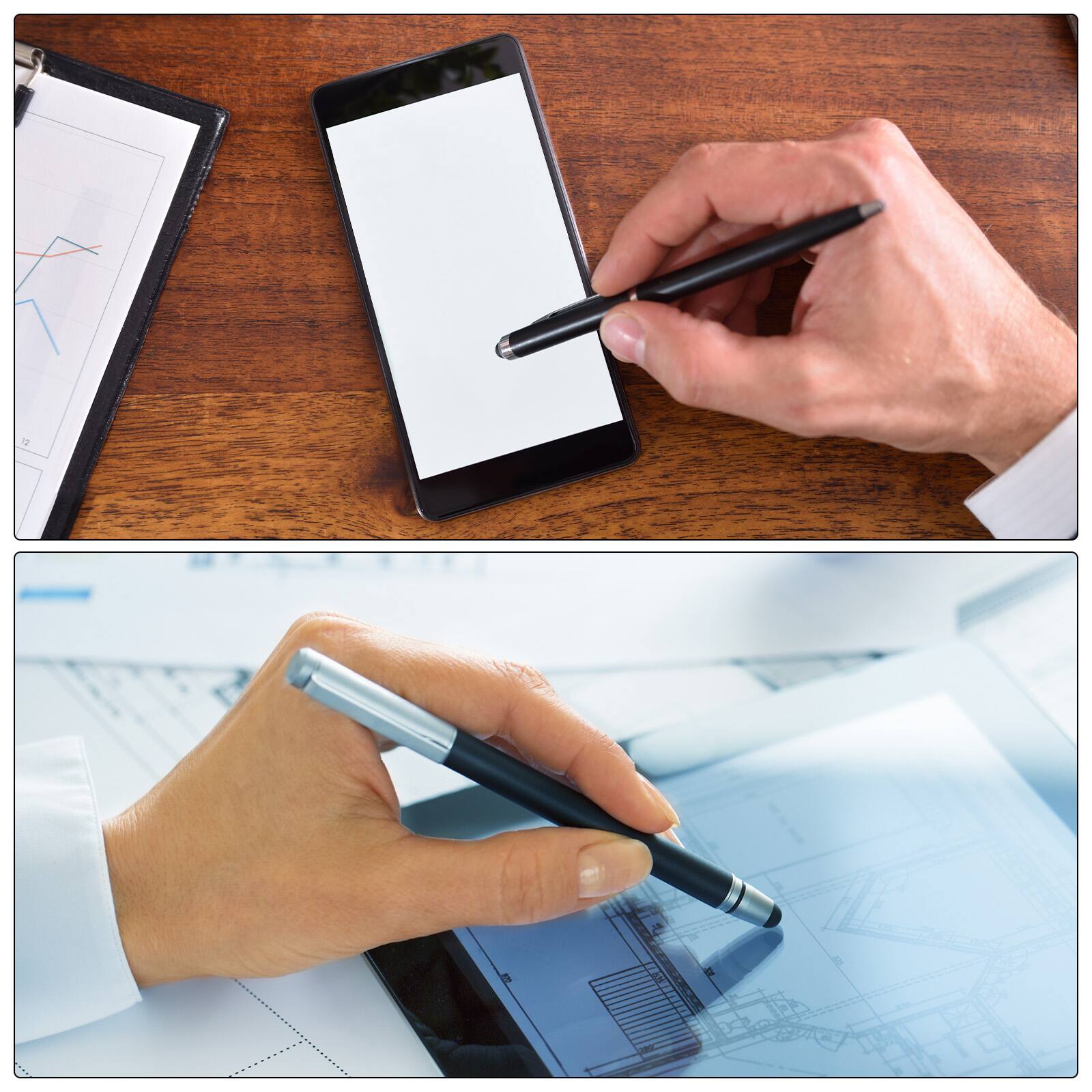 Alt View 4. Unique Bargains - 5pcs Stylus Pens for Touch Screens Dual Rubber Tips Capacitive Stylus Universal Tablet Pen Sensitivity Precision - Black.