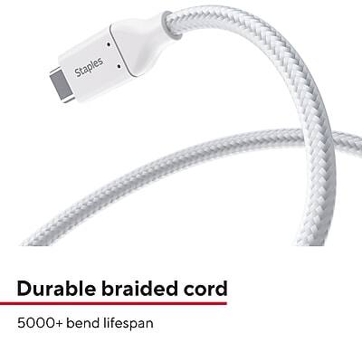 Staples Durable braided cord  
5000+ bend lifespan