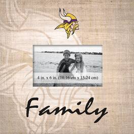 Fan Creations - Minnesota Vikings 10'' x 10'' Burlap Pattern Frame - Multicolor