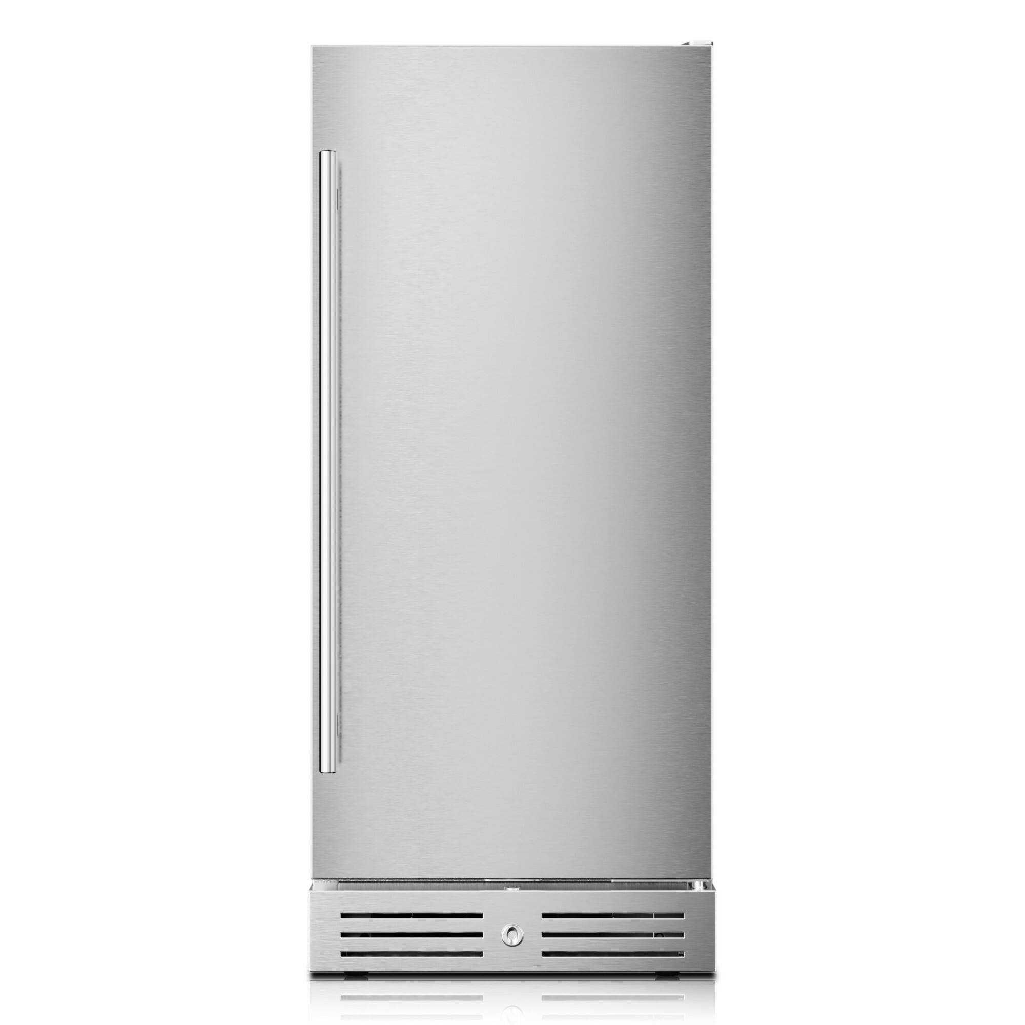 Left. Yeego - All-Weather Outdoor 15" Beverage Refrigerator, 100-Can Stainless Steel Cooler for Patio,Deck, Garage, or BBQ - Stainless Steel.