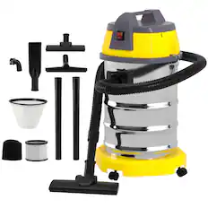 Front. Topteng - 8HP 3200W 2-in-1 Wet/Dry Vacuum - 10Gal Stainless Tank, with Filter and Attachments for House Garage Workshop Car - Yellow&Silver.