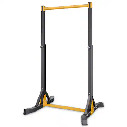 Front. VEVOR - Pull Up Bar, 330LBS Capacity Portable Pullup Bar Station, Pullup Bars Free Standing with H-Frame Structure - Black and yellow.