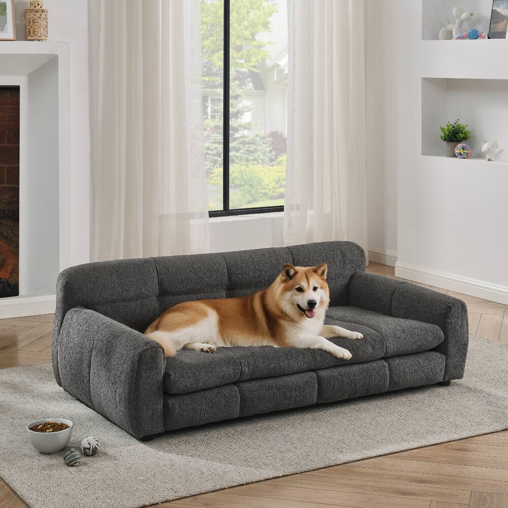 APRILSOUL - Soft and comfortable pet bed for big and oversized dogs durable elevated dog sofa bed comfortable dog sofa DARK GRAY