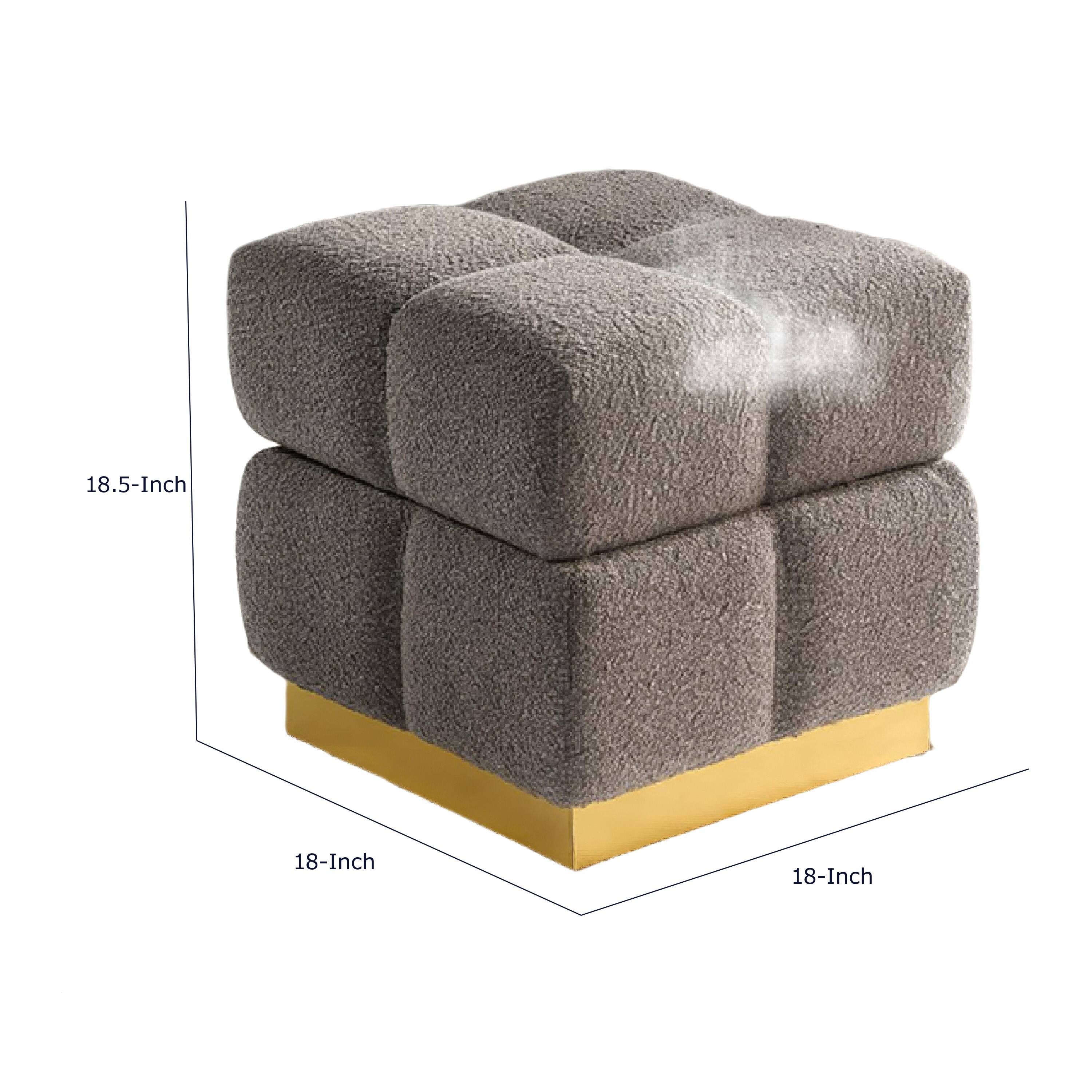 Manhattan Lane Anne Ottoman Stool with Storage, Base, Biscuit Tufted ...