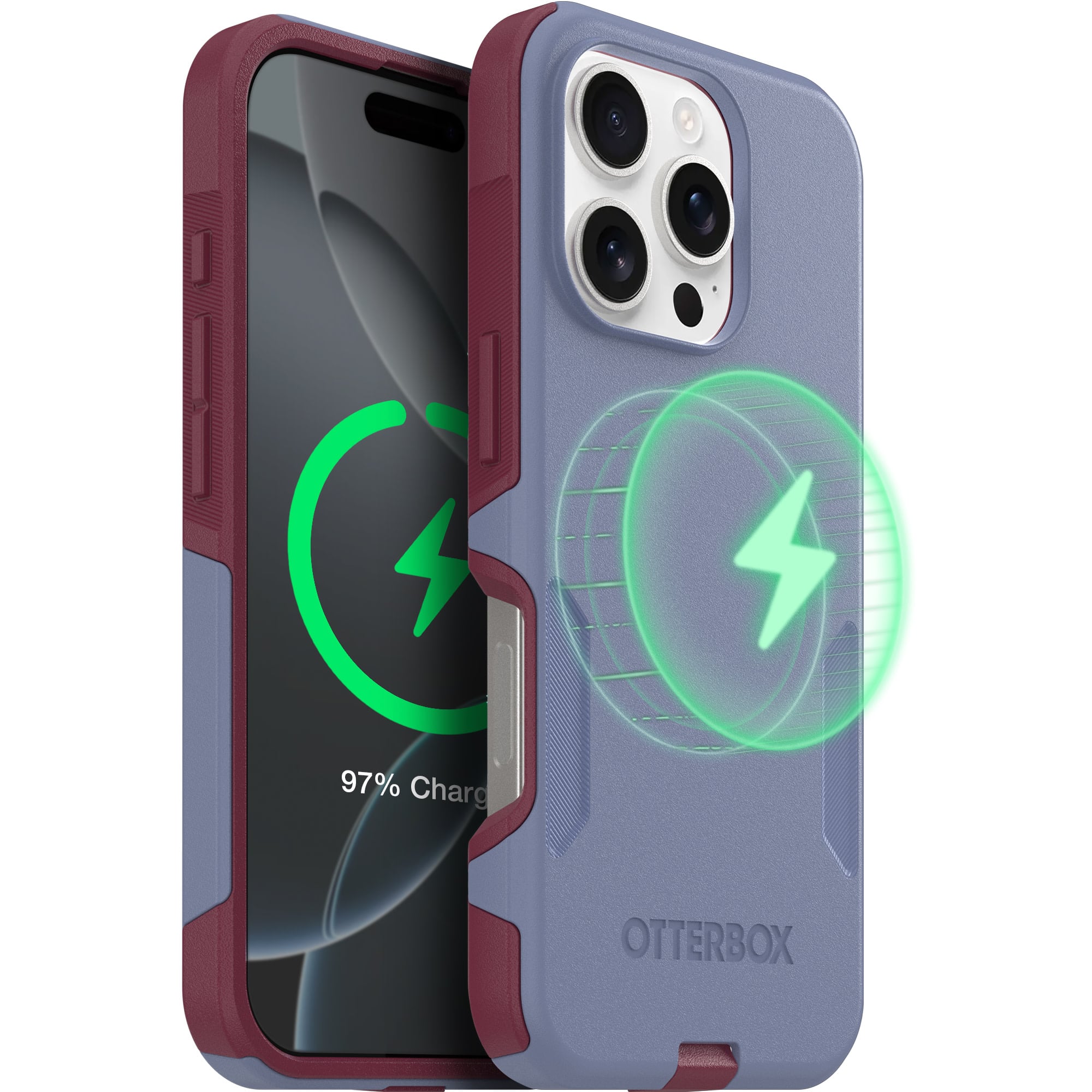 OtterBox - Commuter Series Hard Shell for MagSafe for Apple iPhone 16 Pro - Berry Seriously (Purple/Pink)