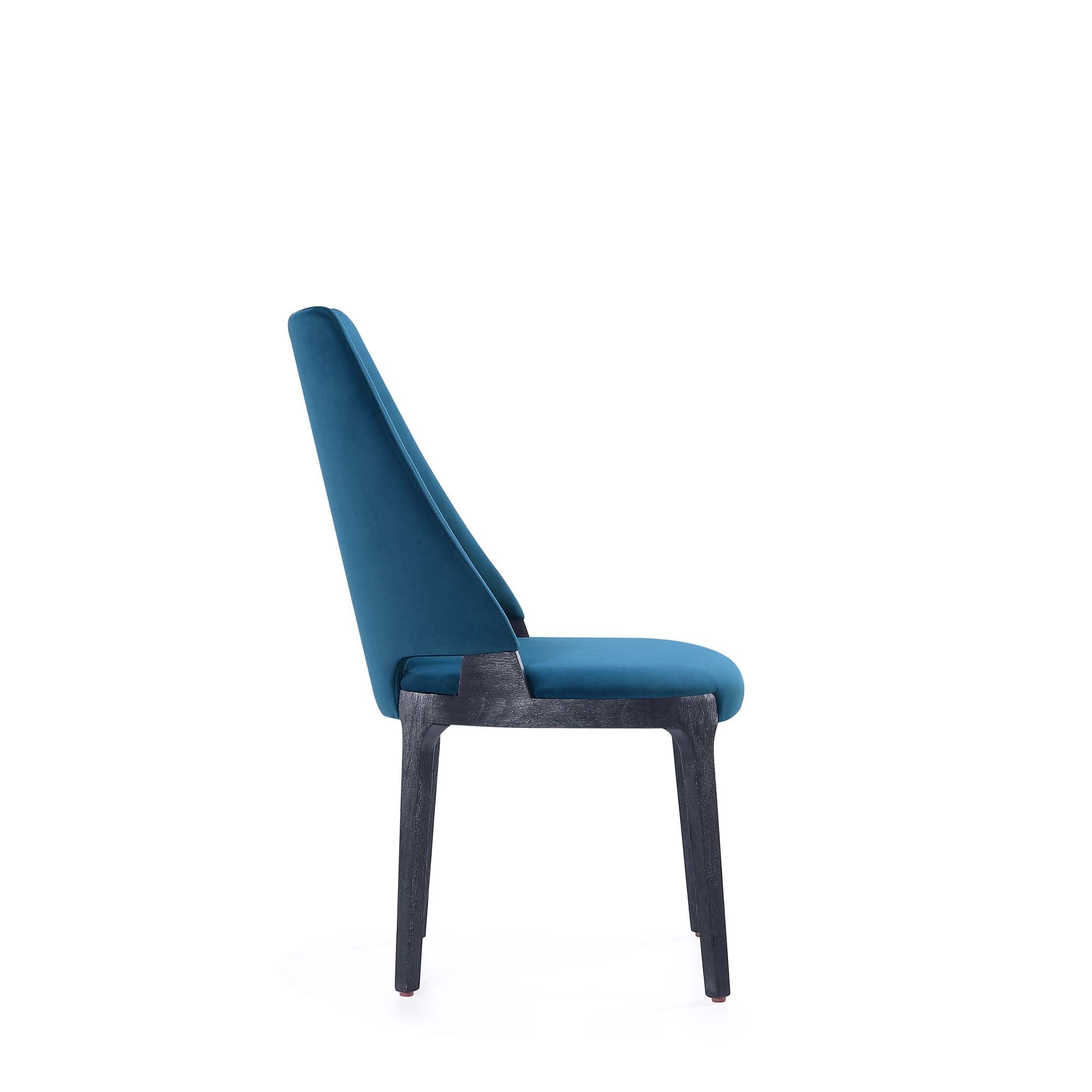 Alt View 2. Manhattan Comfort - Kara Modern Wood Upholstered Dining Chair - Set of 2 - Blue.