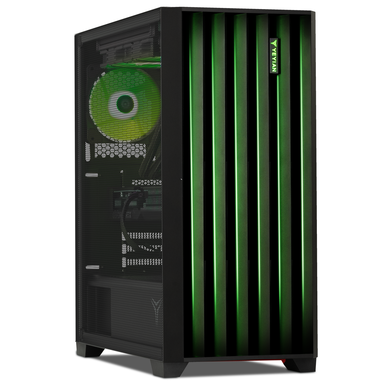 Front. YEYIAN - Yeyian Gaming PC, Ryzen 7 7800X3D, RTX 5070 12GB GDDR7, 1TB NVMe, 32GB DDR5, 850W Gold. YPA-PM780DC-5701U - black.