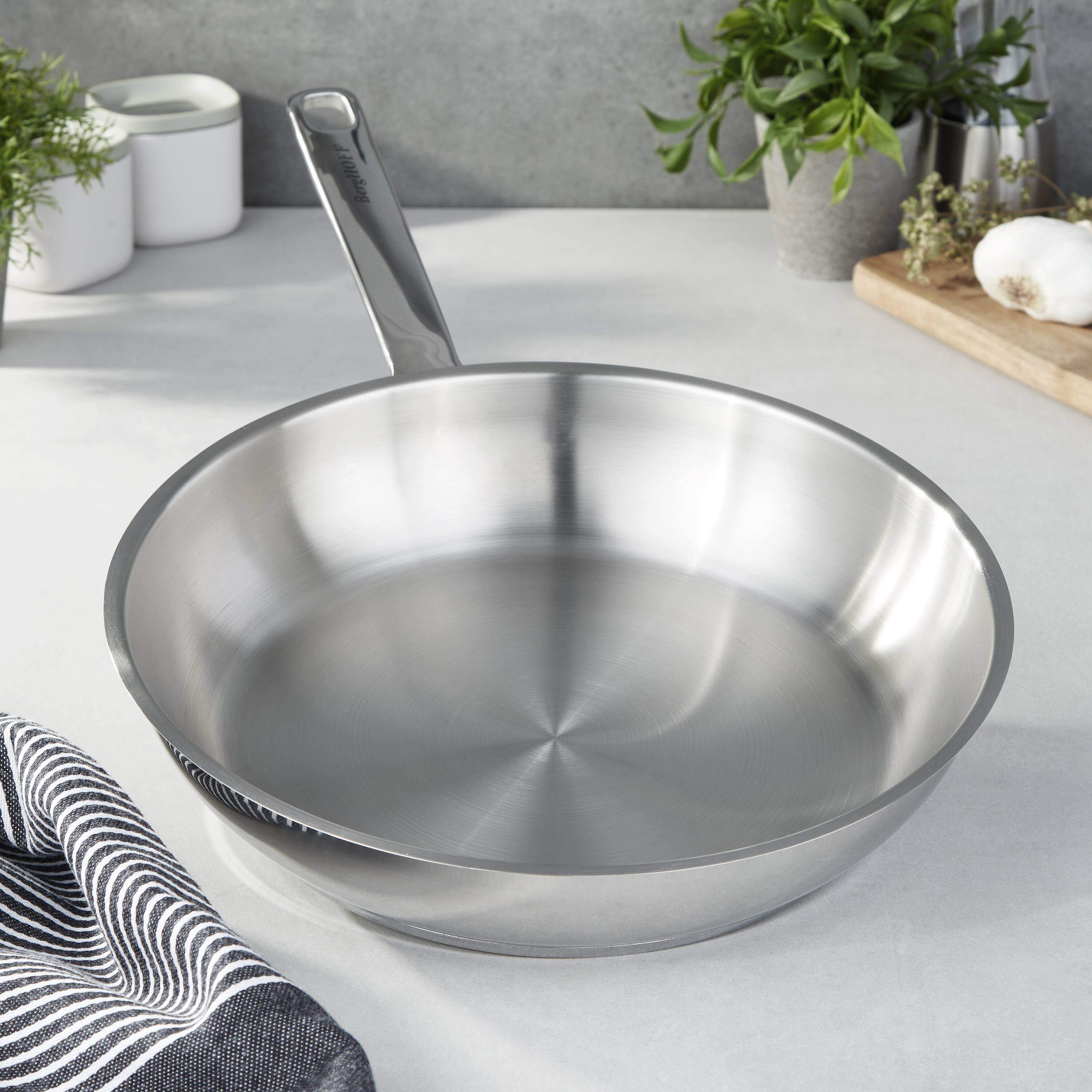 Alt View 6. BergHOFF - BergHOFF DiNA Helix Recycled 18/10 Stainless Steel Frying Pan, 11" - Silver.