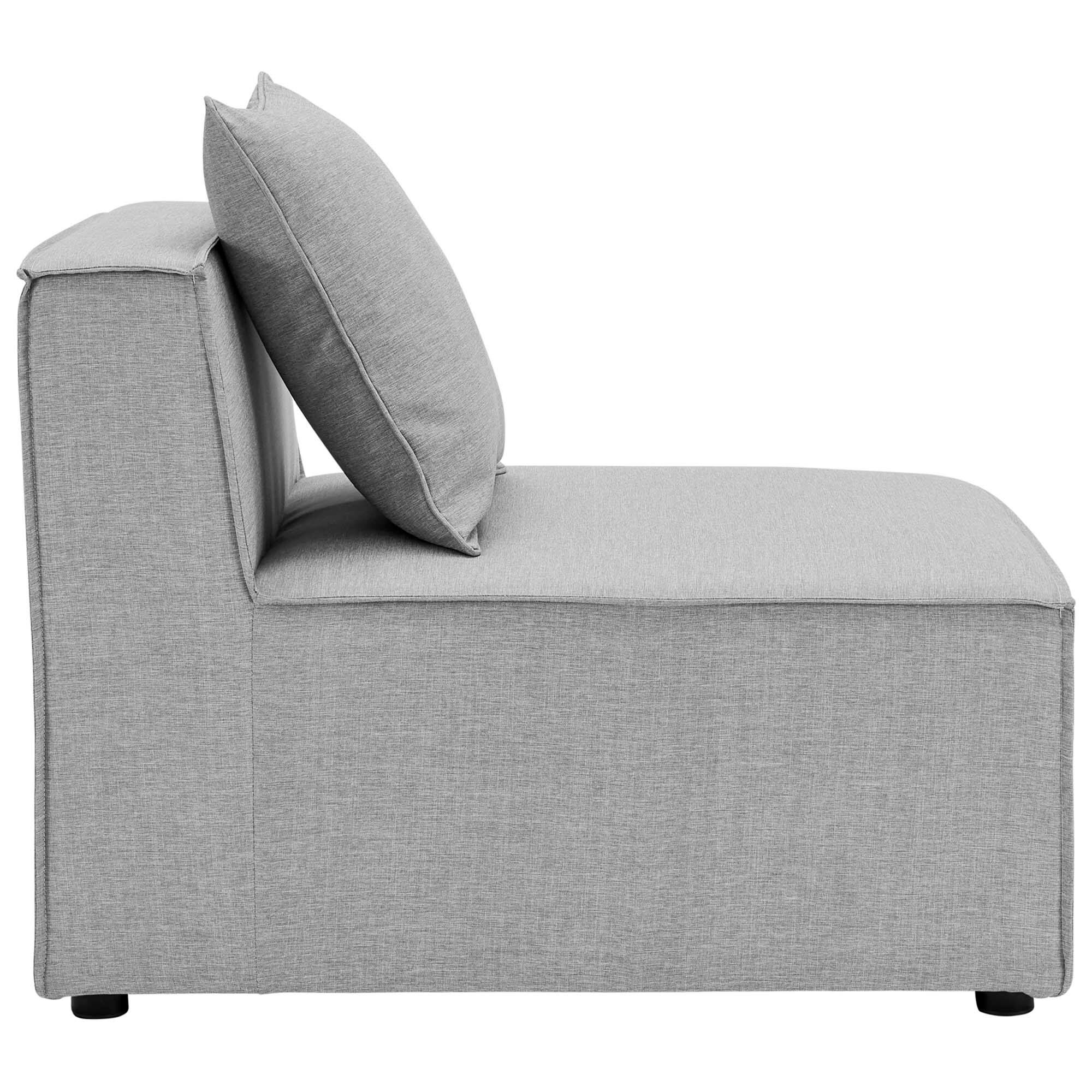 Alt View 4. Modway - Saybrook 5-Piece Outdoor Patio Upholstered Sectional Sofa by Modway - Gray.