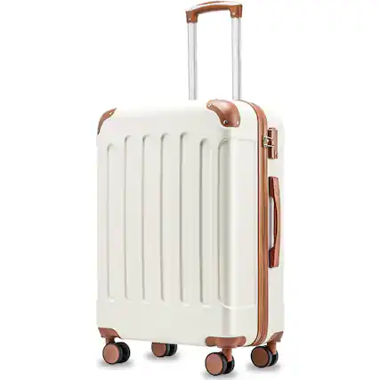 Front. LUGGEX - LUGGEX 28 Inch Luggage with Spinner Wheels, Hardside Suitcase with Wheels and TSA Approved - EX-Lite - White.