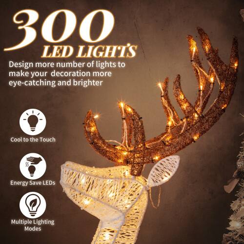 300 LED LIGHTS

Design more number of lights to make your decoration more eye-catching and brighter

- Cool to the Touch
- Energy Save LEDs
- Multiple Lighting Modes