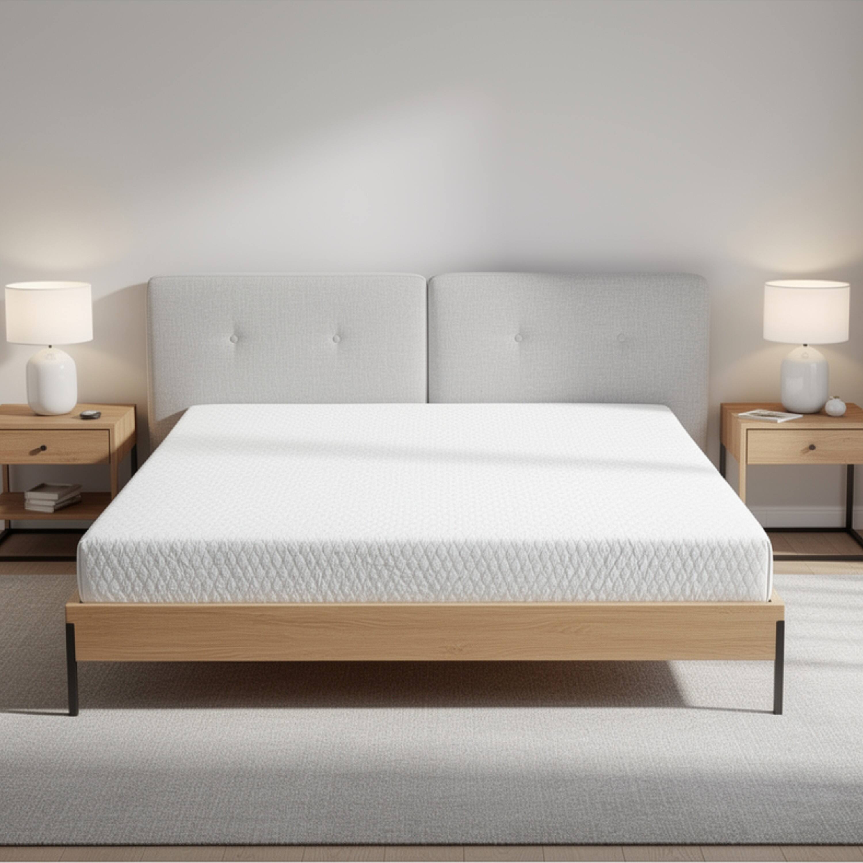 Alt View 4. Manhattan Lane - Aysa Queen Size Mattress, Memory Foam,  Polyester Cover, 10 Inch - White.