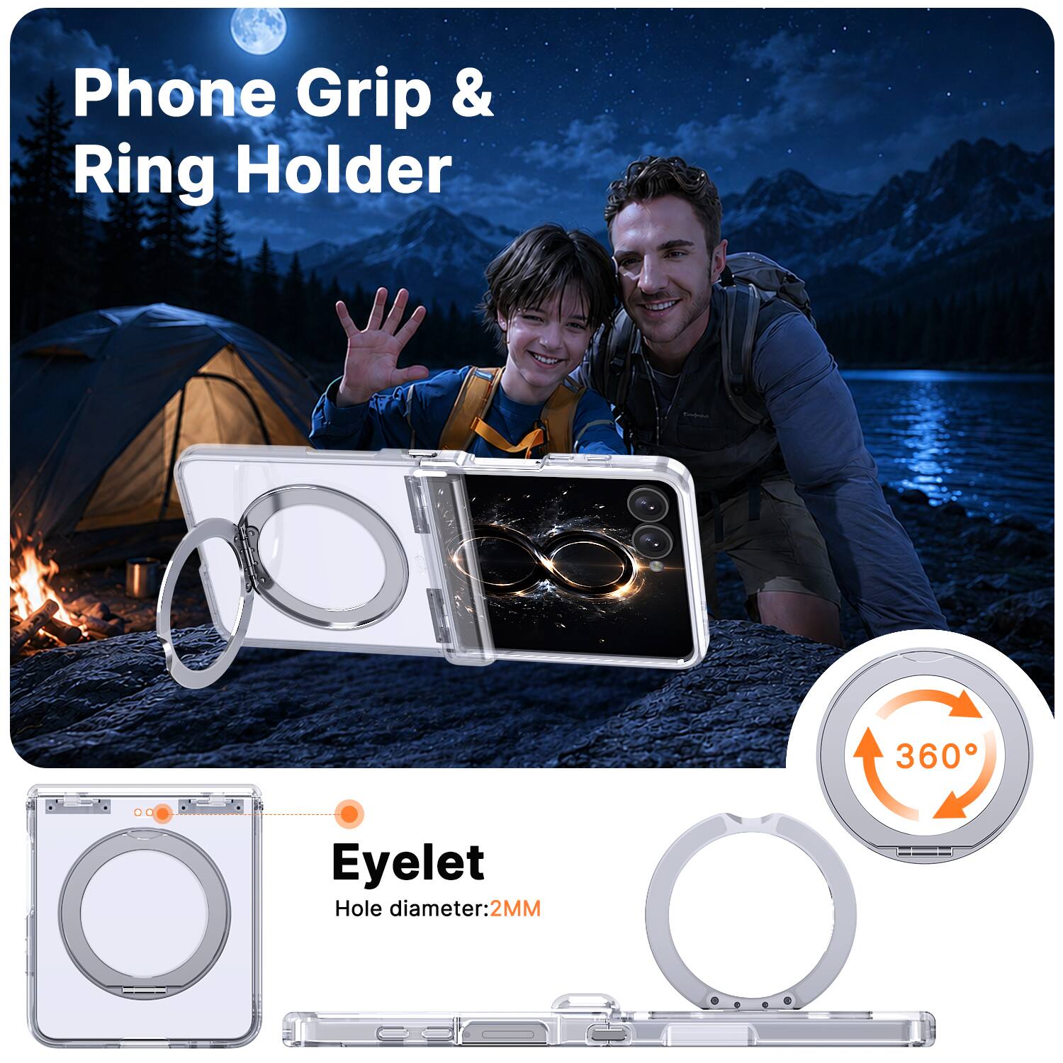 Phone Grip & Ring Holder

360°

Eyelet Hole diameter: 2MM
