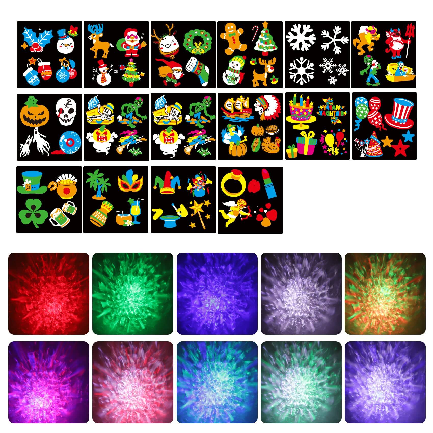 Left. Reds Spade - Slide Show LED Holiday Projector Outdoor Waterproof Ocean Wave Effect Christmas Projector Lights Slide - Default.