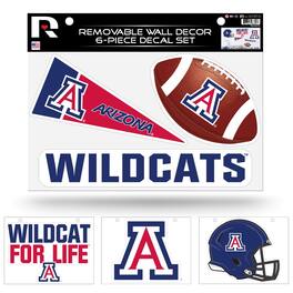 Rico Industries - Arizona Wildcats Set of 6 Removable Wall Decal Stickers - Multi