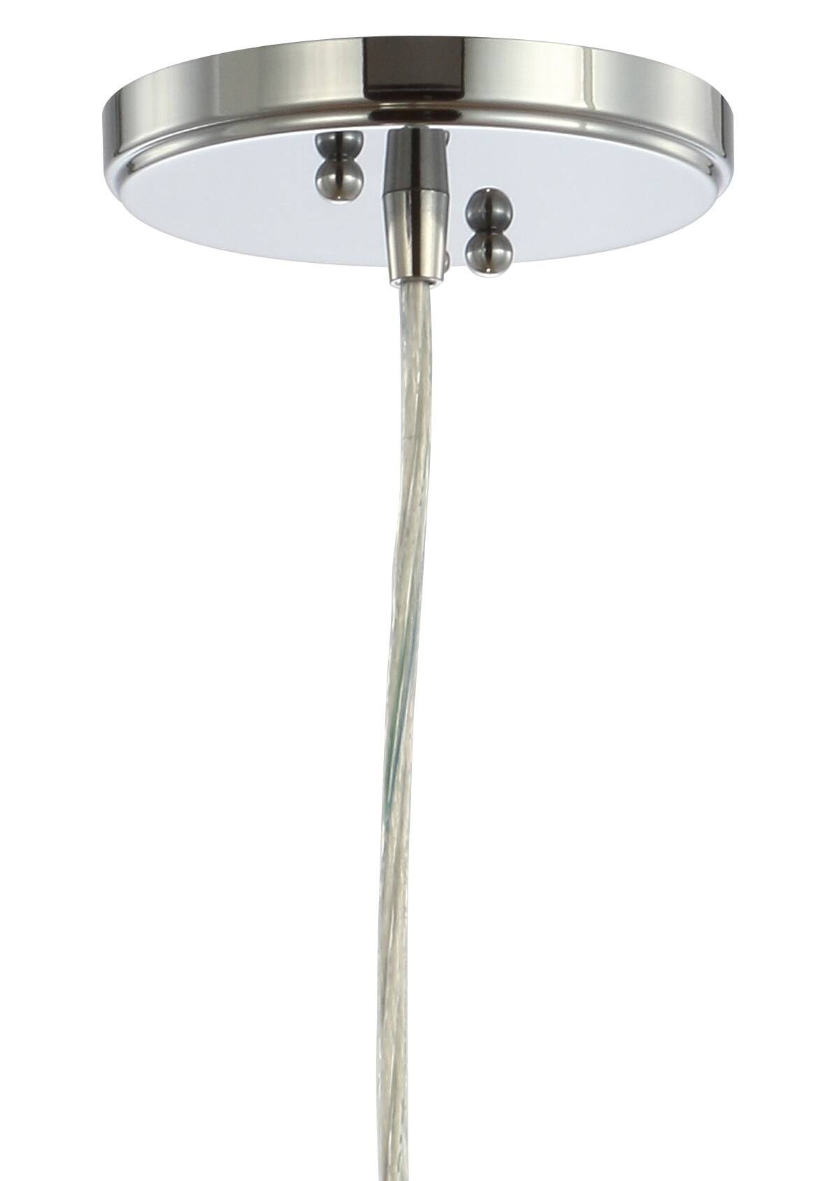 Alt View 5. Jonathan Y - Goldwater 7.5" Adjustable Drop Metal/Glass LED Pendant, Chrome - Chrome.
