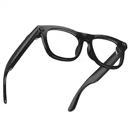 Cluzine - 1300W Pixel Video Photo Smart Glasses Bluetooth Music Call AI Real-Time Translation ChatGPT Compatible - Black