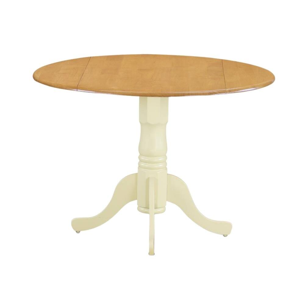 Angle. FurniFact - Round Dining Table - Brown.