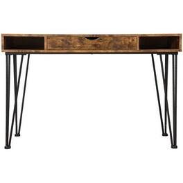 Hivvago - Farmhouse Rustic Home Office 1 Drawer Writing Desk - Rustic Brown