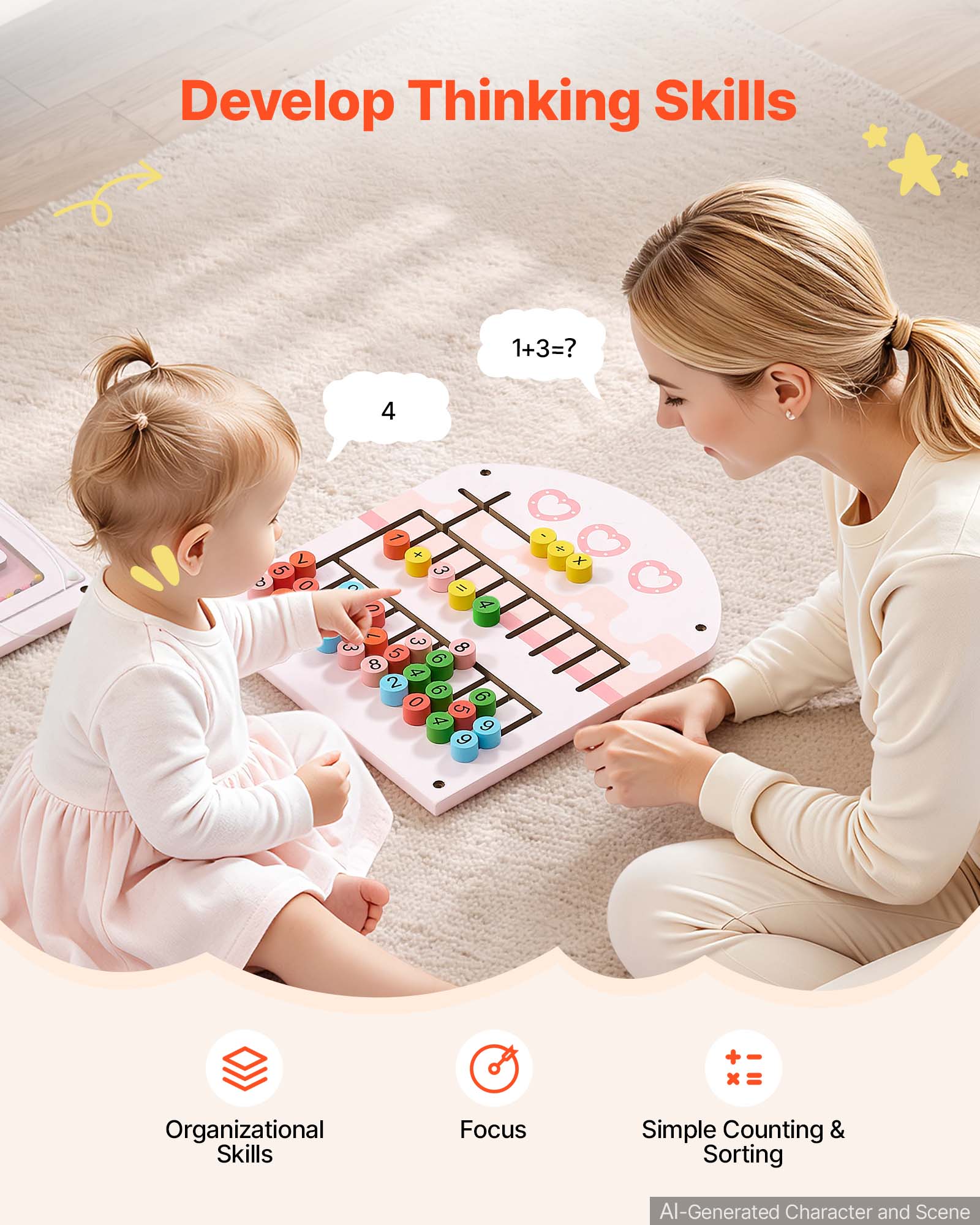 VEVOR Wall Busy Board, 14 in 1 Castle Montessori Sensory Activity ...