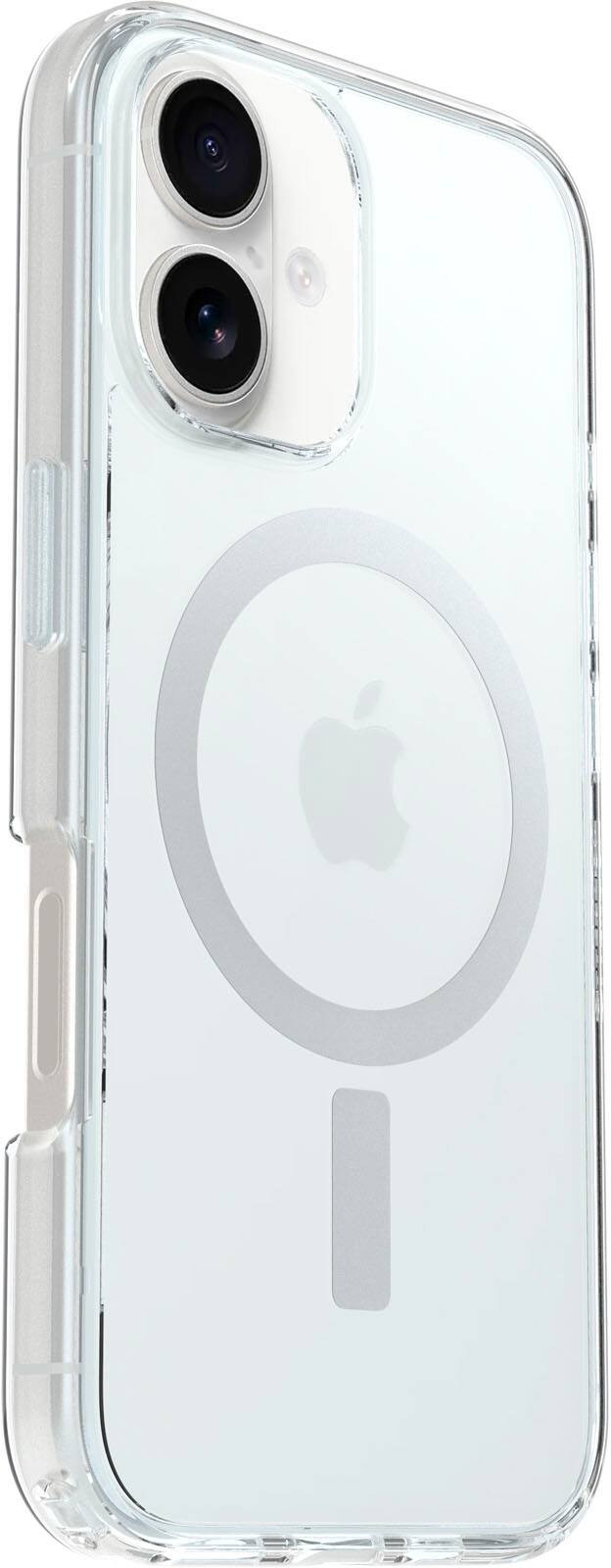 Angle. OtterBox - Symmetry Series Hard Shell for MagSafe for Apple iPhone 16 - Clear.