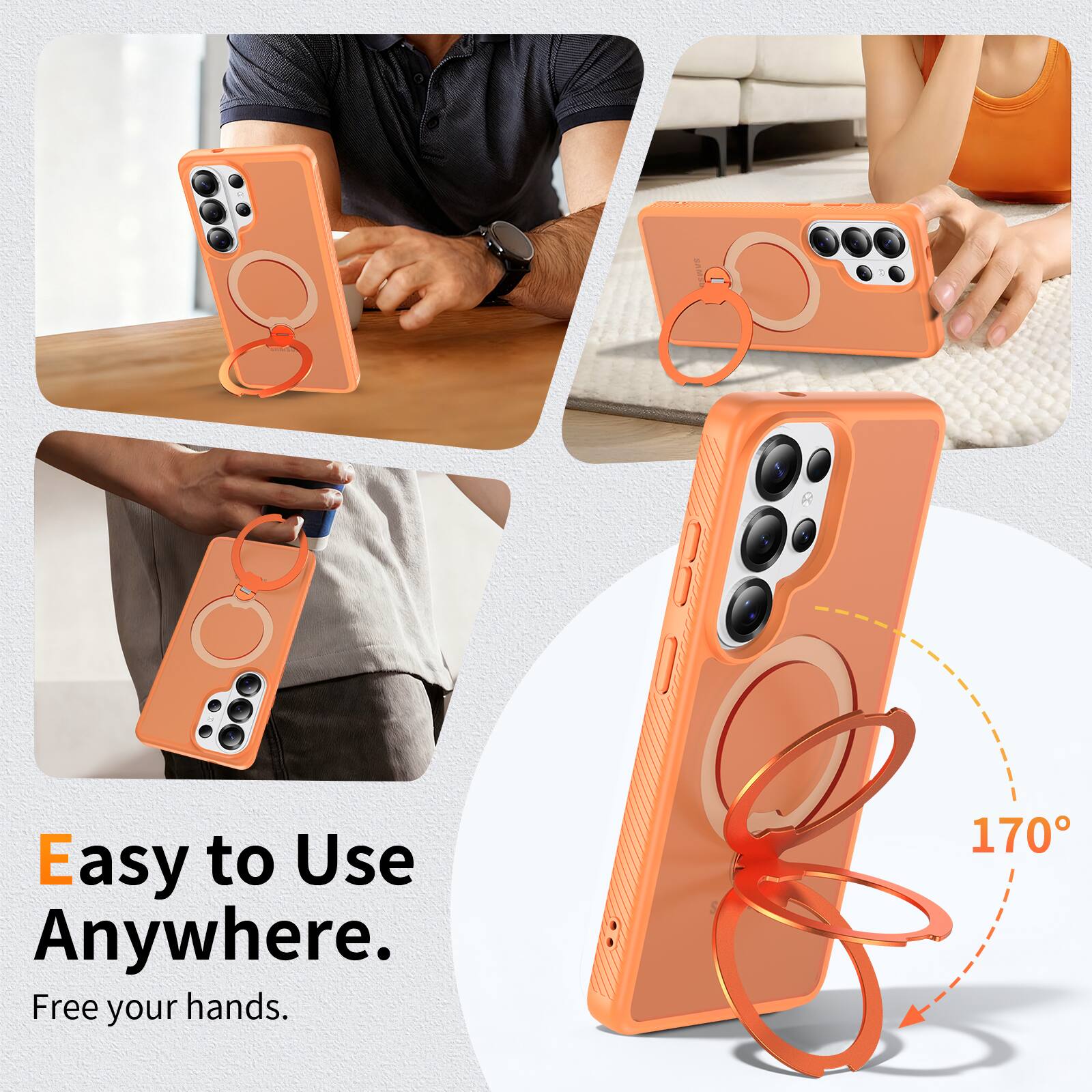 Easy to Use Anywhere.  
Free your hands.  
170°