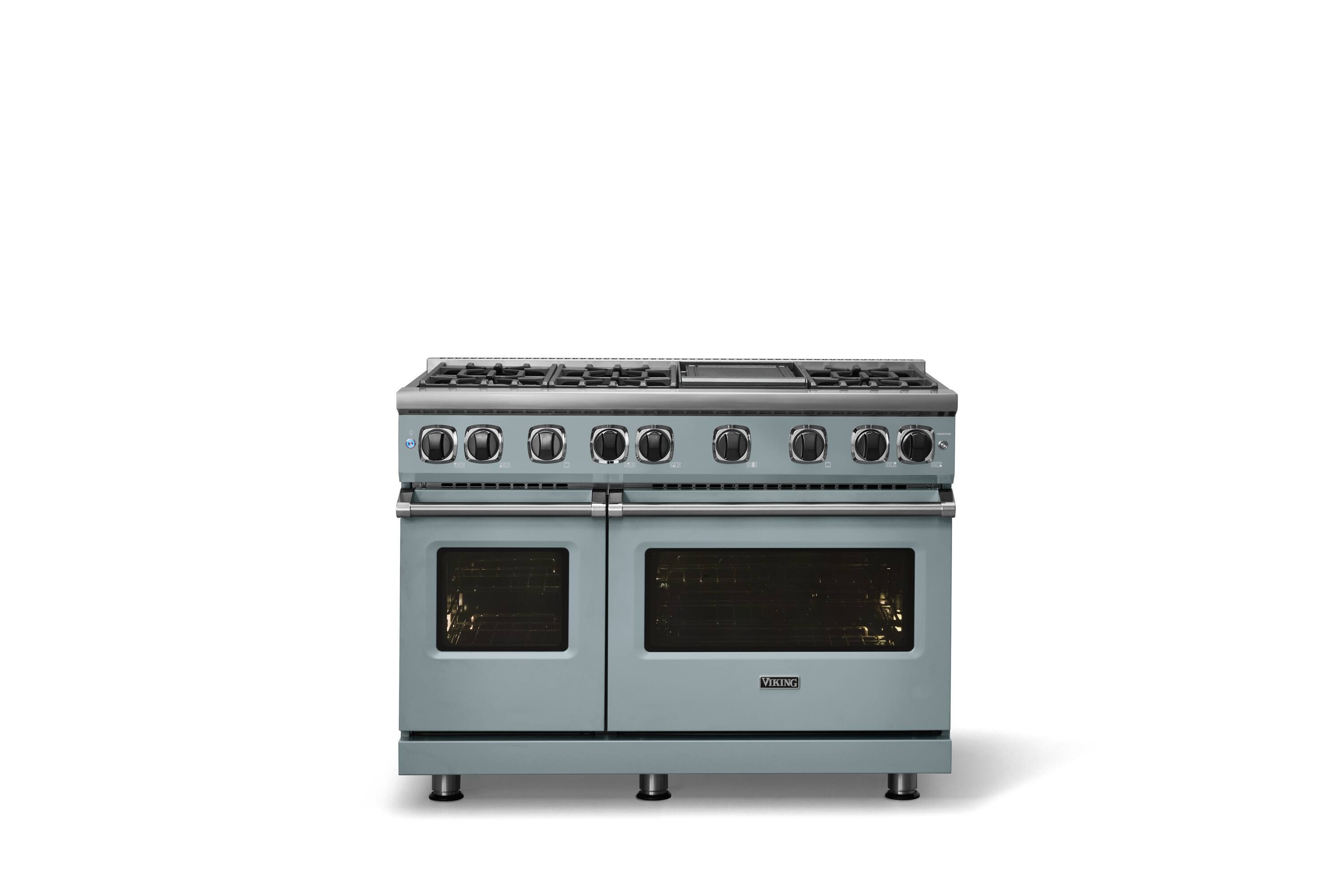 Alt View 1. Viking - 48"W. 7.3 Cu. Ft. Freestanding Sealed 6 Burner Gas Range/Griddle  - November Sky - November Sky.