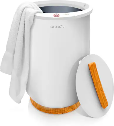 Front. SereneLife - SereneLife Bucket Towel Warmers, White Large - White.