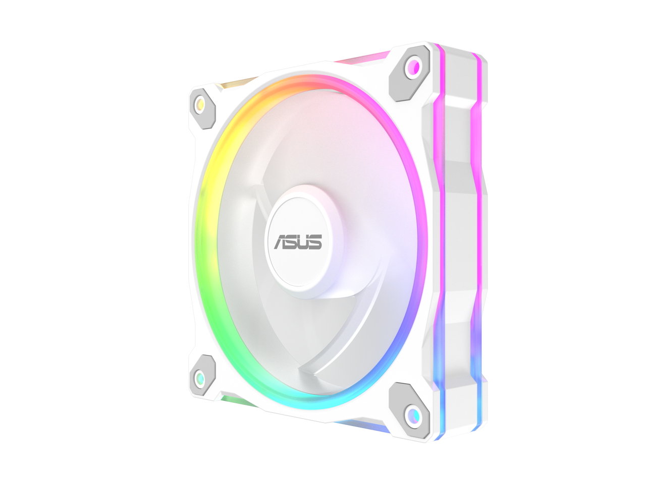 Alt View 7. ASUS - ASUS Prime MR120 ARGB Fan Triple Pack, 28mm Frame, PWM, 20 ARGB LEDs, Aura Sync - white.
