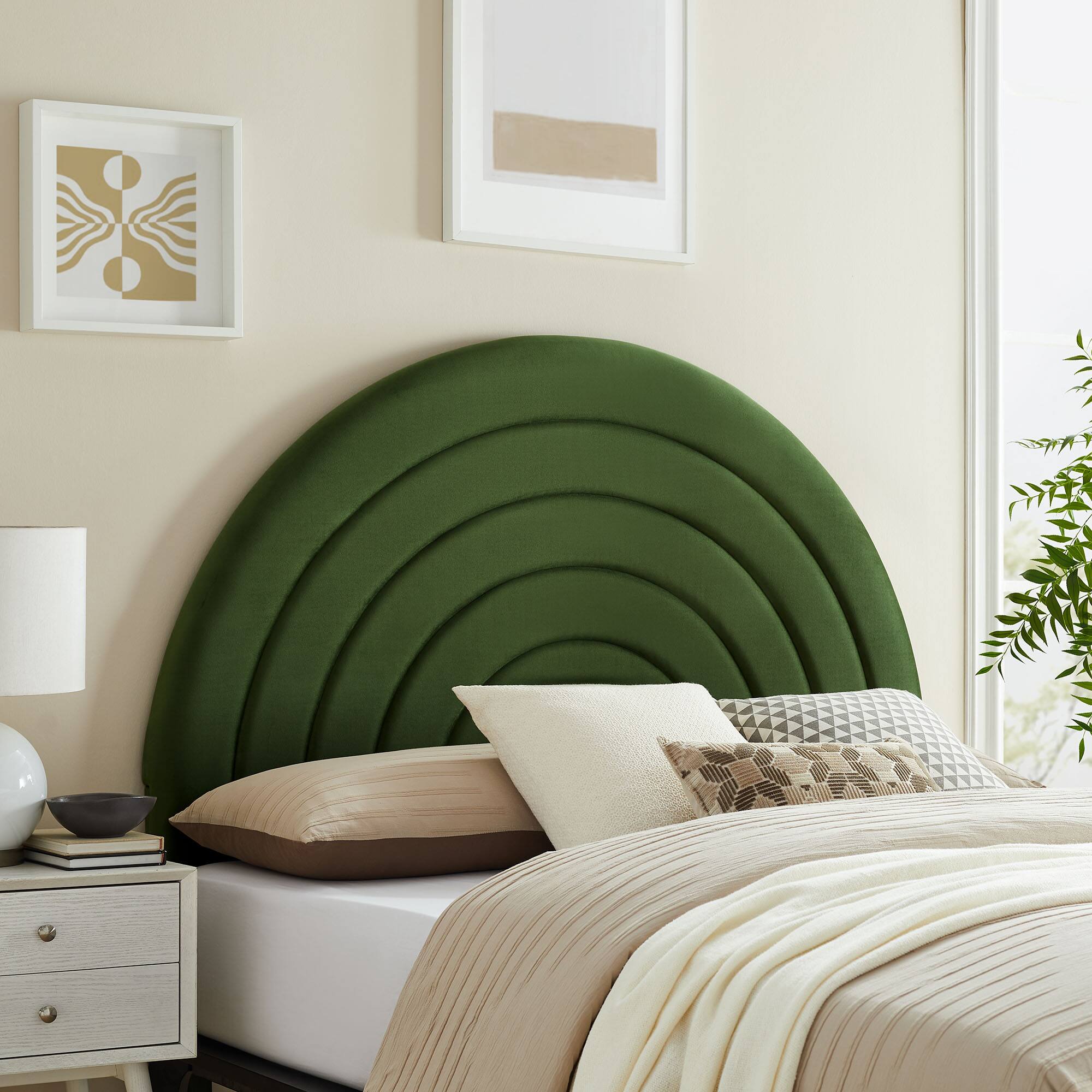 Alt View 2. Modway - Solana Arched Performance Velvet King Headboard by Modway - Green.