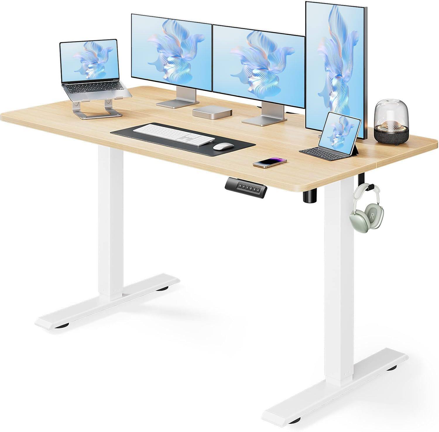 Angle. Hirose Alice - Marsail Standing Desk, Adjustable Height, Stand up Home Office Desk, Electric Standing Computer Desk, with ... - Black 55x24" Modern.