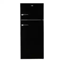 Conserv - 30 inch Retro 18 cu. ft. Top Freezer Apartment Refrigerator with Ice Maker 110V Counter Depth - Black
