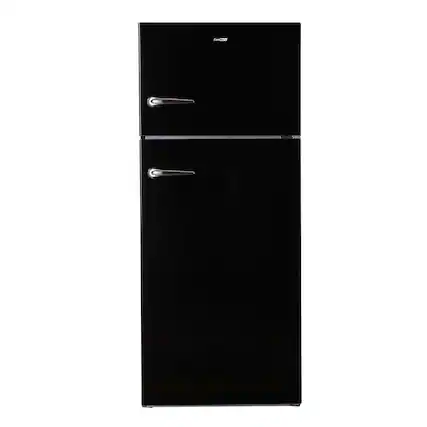 Front. Conserv - Conserv 30 inch Retro 18 cu. ft. Top Freezer Apartment Refrigerator with Ice Maker 110V Counter Depth - Black.