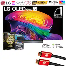 LG AI webOS 4K ULTRA HD LG OLED evo AI
Dolby VISION FILMMAKER MODE
WORLD'S No. 1 OLED TV FOR 13 YEARS
DECOGEAR CPS PREMIUM
12 MONTH PROTECTION
TELEVISION HOME THEATER ESSENTIALS
AMD FreeSync
NVIDIA G-SYNC