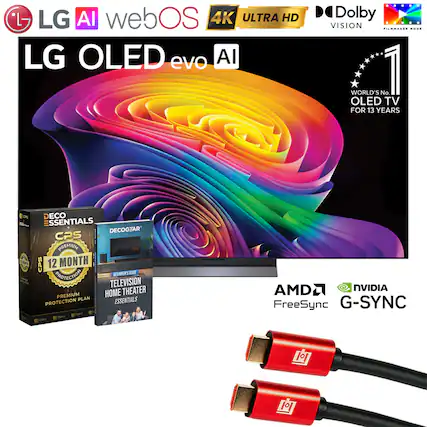 LG AI webOS 4K ULTRA HD LG OLED evo AI
Dolby VISION FILMMAKER MODE
WORLD'S No. 1 OLED TV FOR 13 YEARS
DECOGEAR CPS PREMIUM
12 MONTH PROTECTION
TELEVISION HOME THEATER ESSENTIALS
AMD FreeSync
NVIDIA G-SYNC
