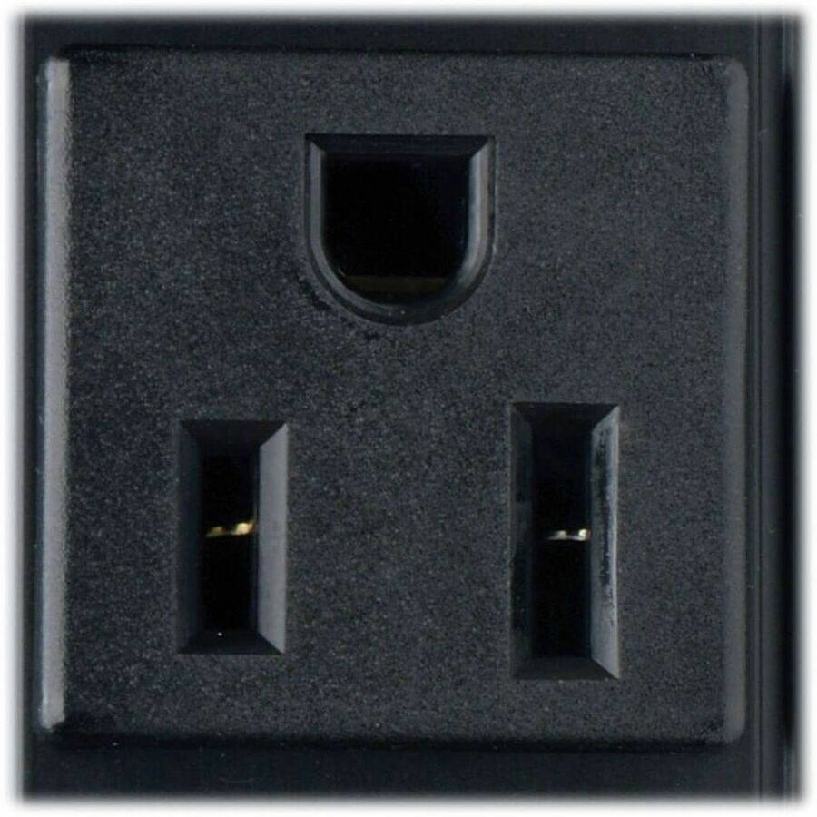 Alt View 4. Tripp Lite - Tripp Lite by Eaton PDU 1.4kW Single-Phase Local Metered PDU 120V Outlets (16 5-15R) 5-15P 15 ft. (4.57 m) Cord 0U - Black.