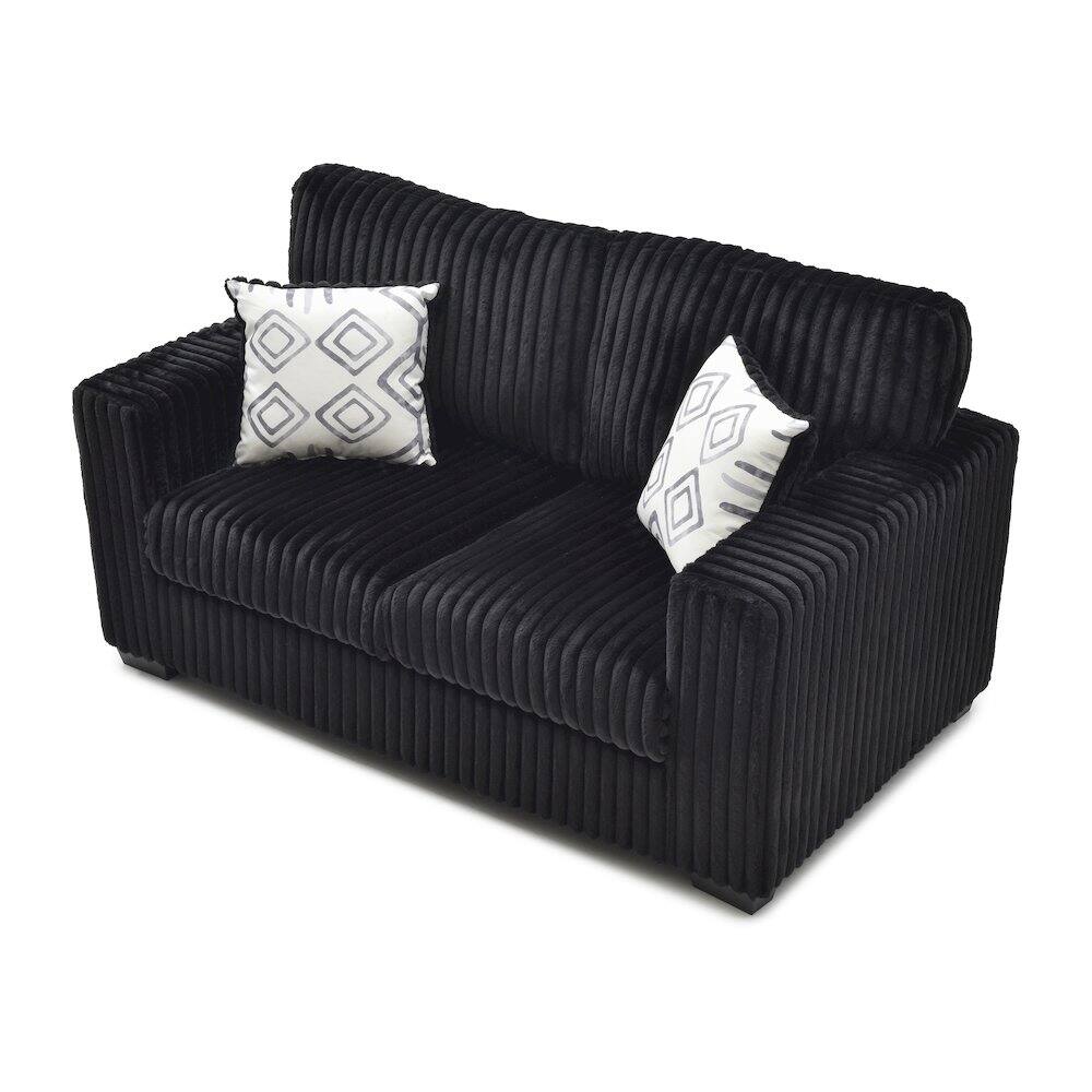 Angle. Glory Furniture - Teddy Loveseat - Black.