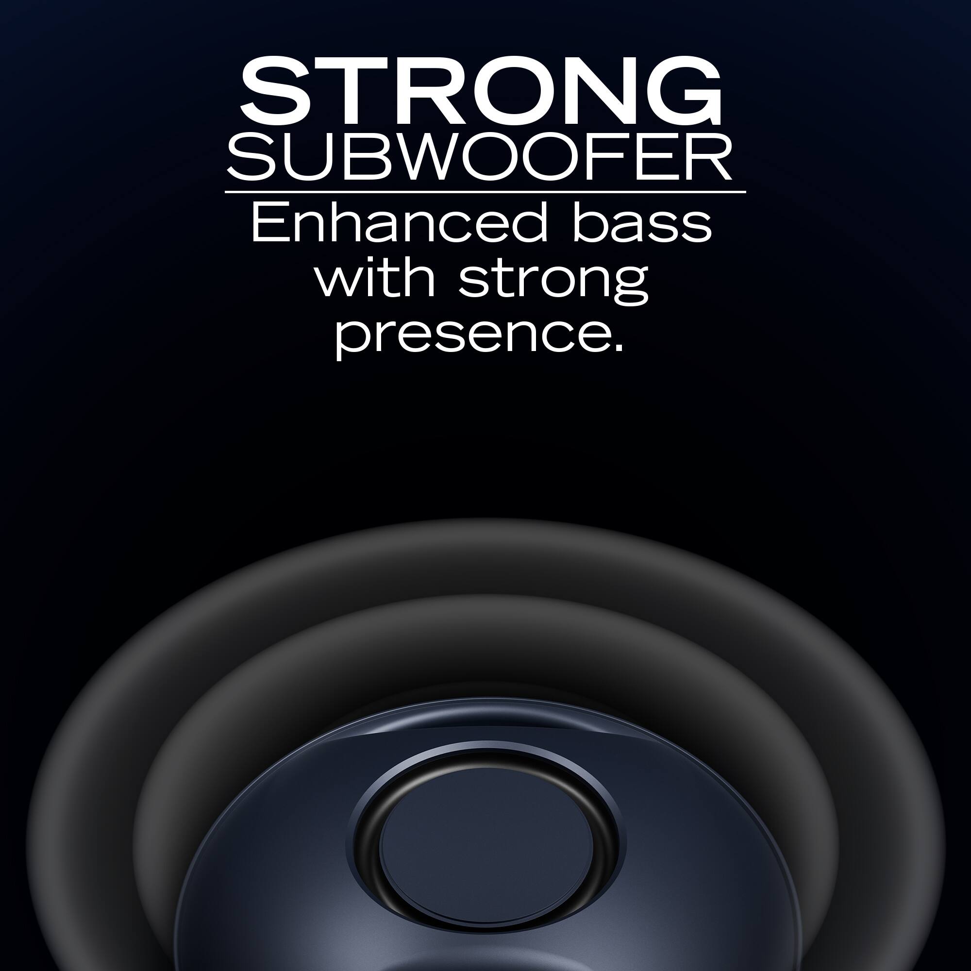 STRONG SUBWOOFER  
Enhanced bass with strong presence.