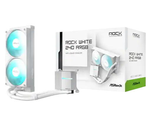 ASRock
ROCK WHITE 240 ARGB AIO LIQUID COOLER
ROCK SOLID
ROCK SOLID ROCK WHITE 240 ARGB AIO LIQUID COOLER
ROCK
ASRock
ASRock
ASRock
SOLID STARTS SIMPLE