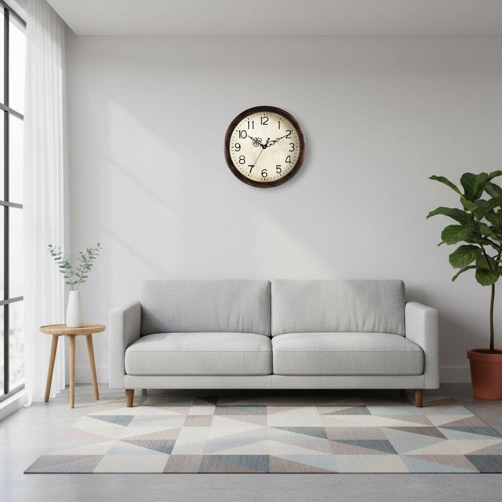 Alt View 1. Dazzed Corner - 12 Inch Vintage Wall Clocks Battery Operated,Non-Ticking - Bronze.