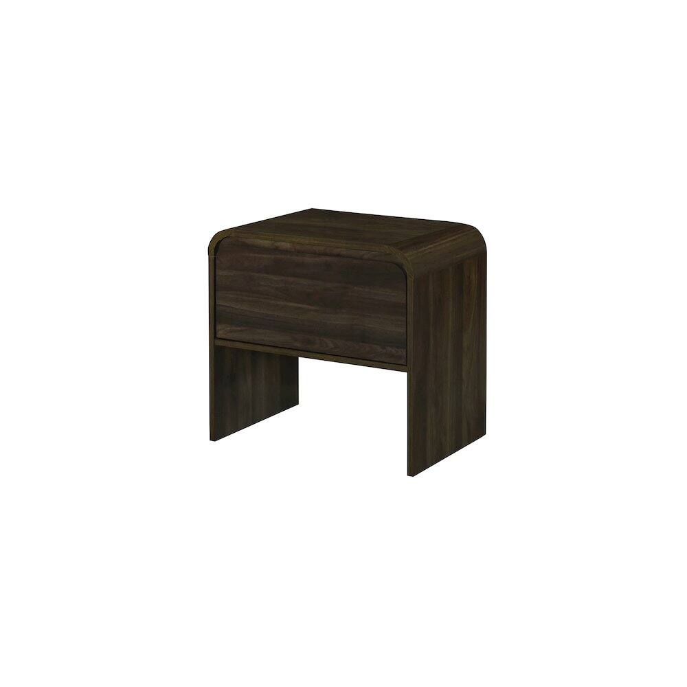 Back. New Classic Furniture - Mara 2-Piece Wood End Table/Bedside Table in Walnut - Brown.