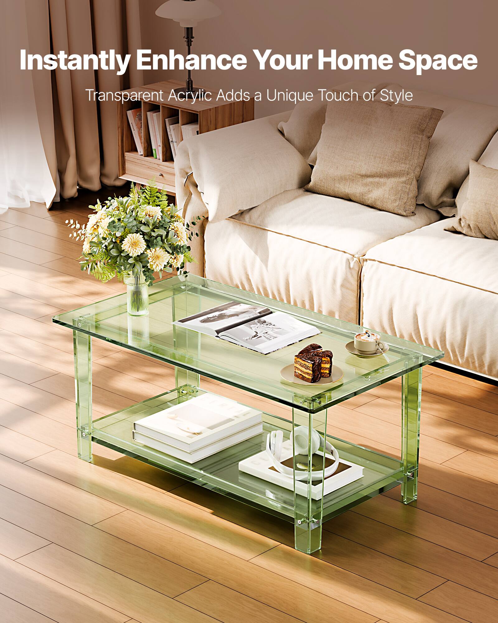 Instantly Enhance Your Home Space  
Transparent Acrylic Adds a Unique Touch of Style