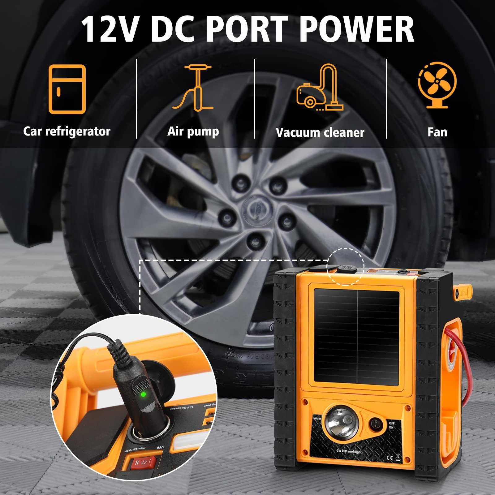 12V DC PORT POWER

- Car refrigerator
- Air pump
- Vacuum cleaner
- Fan