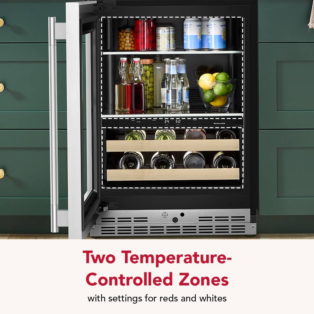 Two Temperature-Controlled Zones with settings for reds and whites