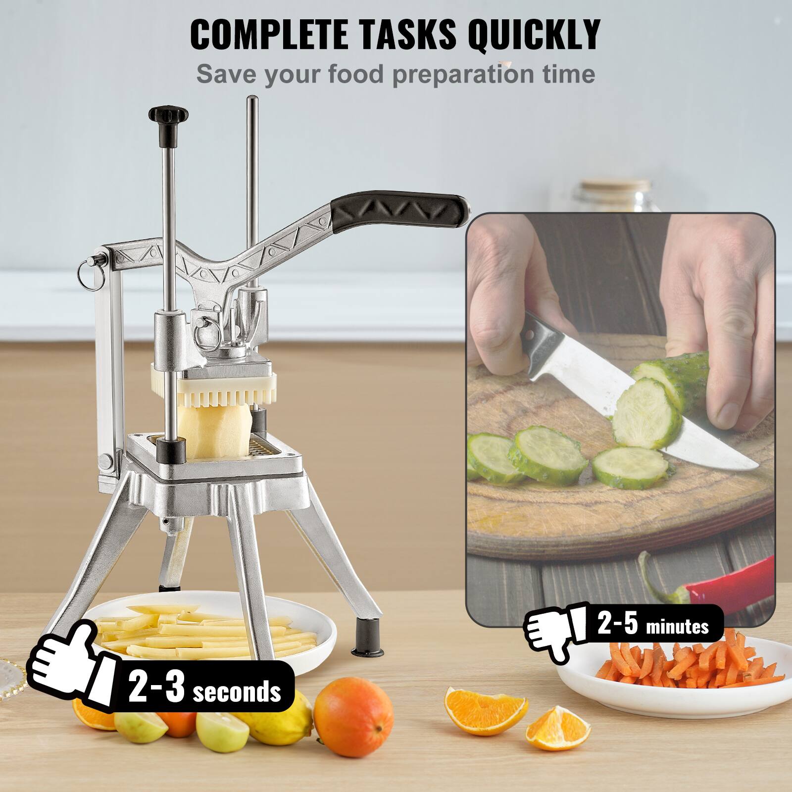 COMPLETE TASKS QUICKLY Save your food preparation time 2-3 seconds 2-5 minutes