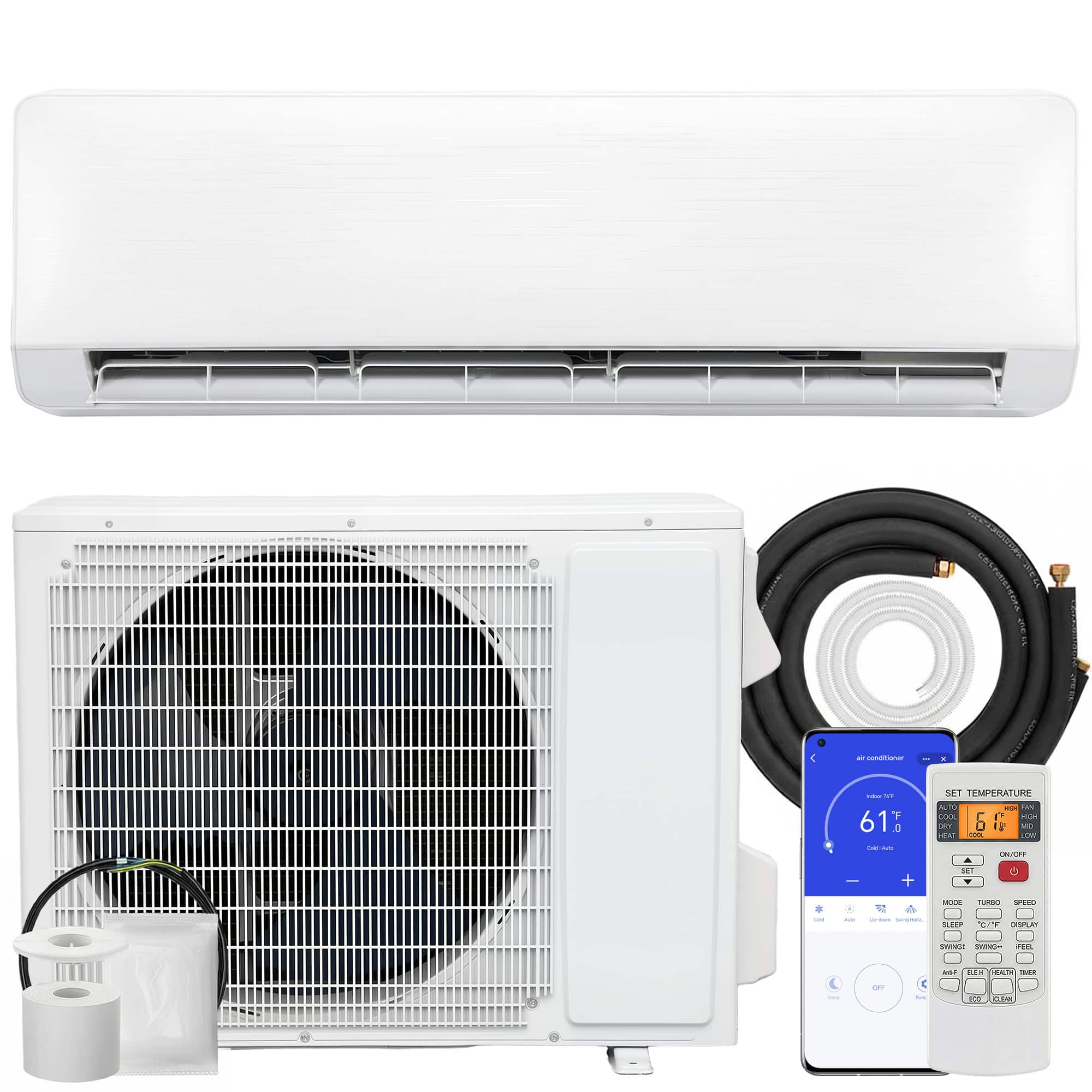 Homcom - BTU Mini Split Air Conditioner - White