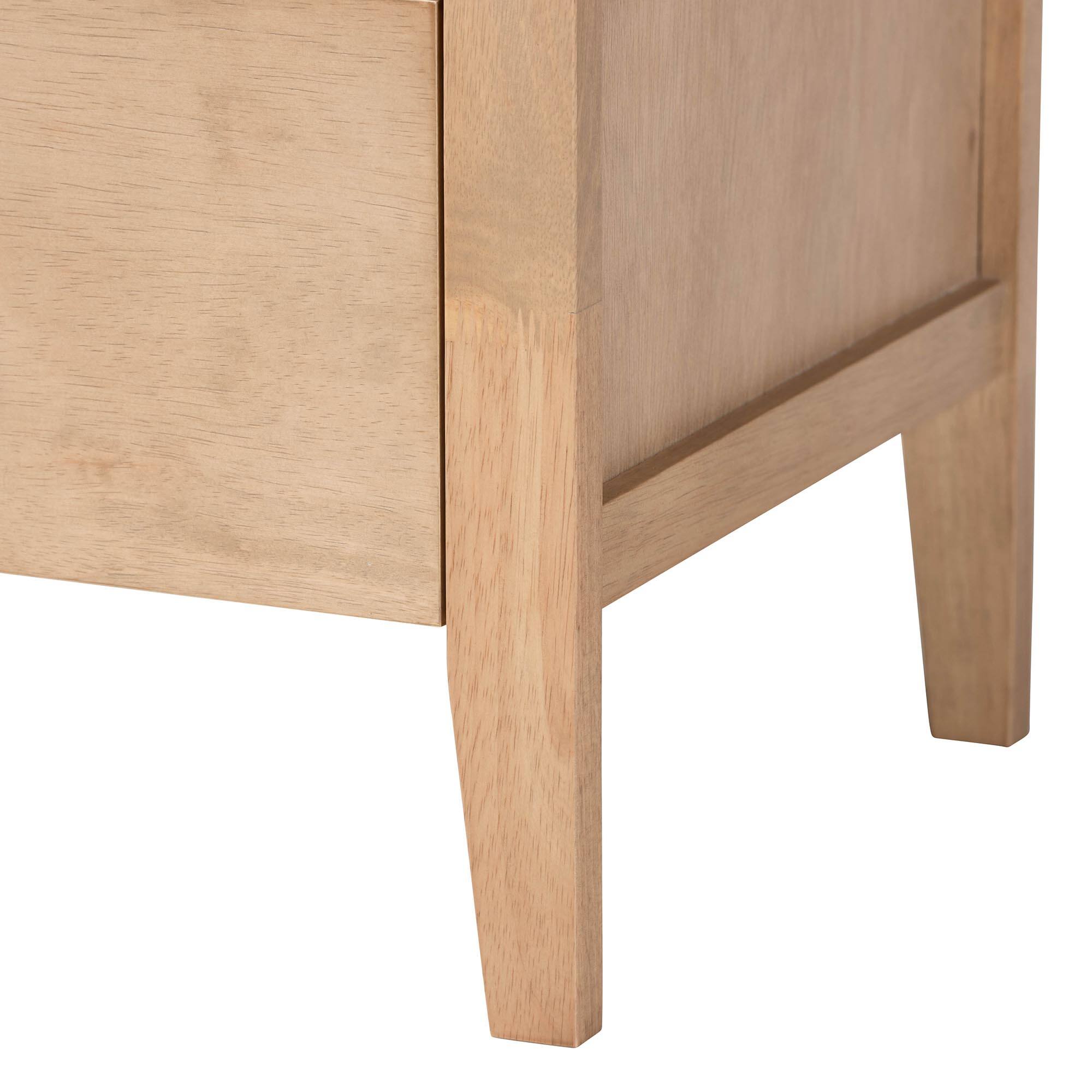 Alt View 2. Baxton Studio - Lara Twin 3-Piece Bedroom Set - Modern Wood Bed Frame with Matching Nightstands - Oak Brown.