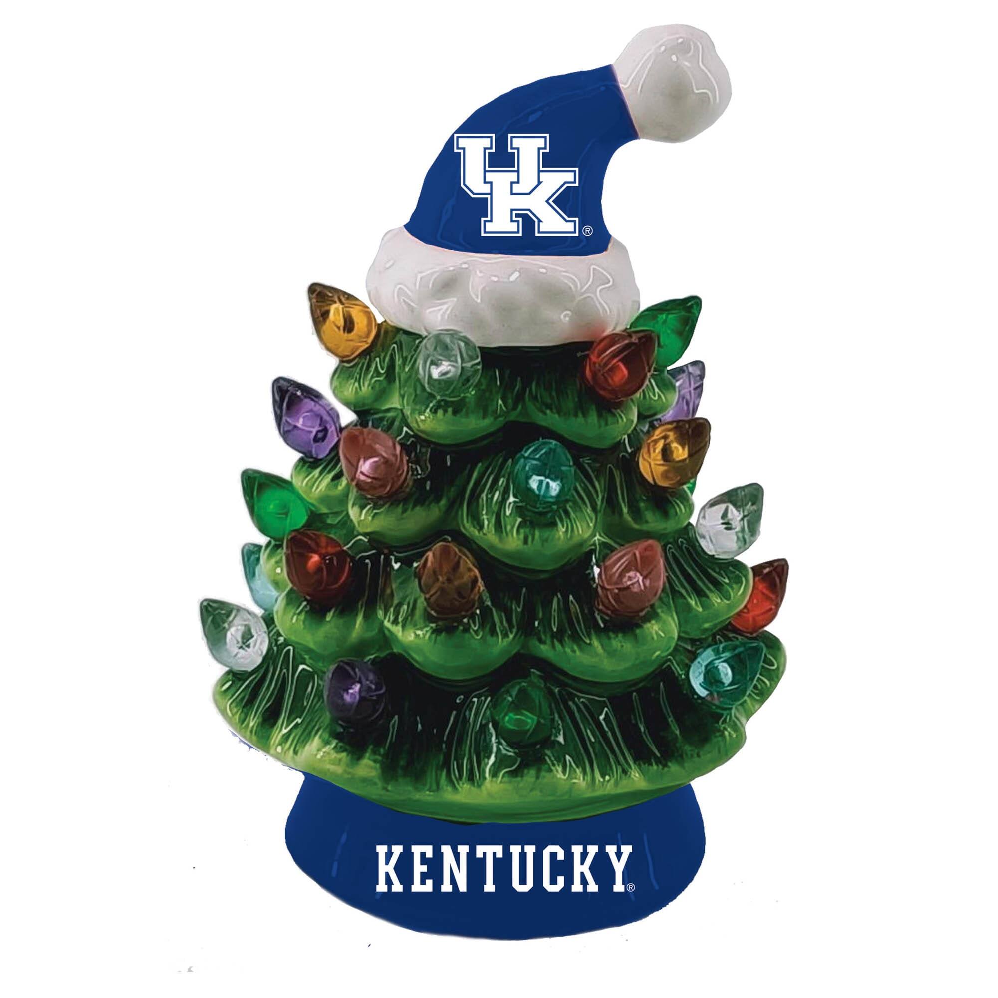 Alt View 1. Evergreen Enterprises - Kentucky Wildcats 2-Pack 4" Ceramic LED Christmas Tree Set - Multicolor.