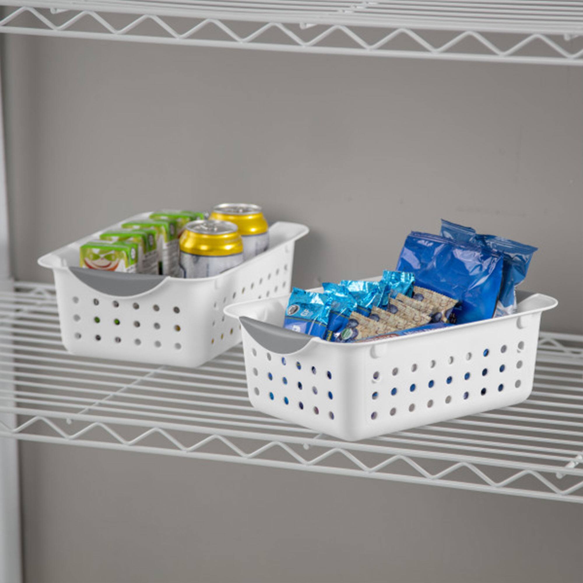 Alt View 4. Sterilite - Sterilite White Small Ultra Basket Durable Plastic Storage Organizer, (12 Pack) - White.