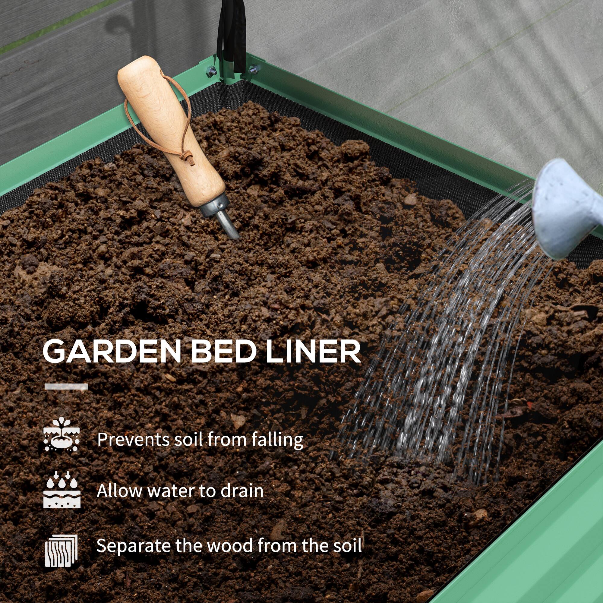 GARDEN BED LINER

- Prevents soil from falling
- Allow water to drain
- Separate the wood from the soil